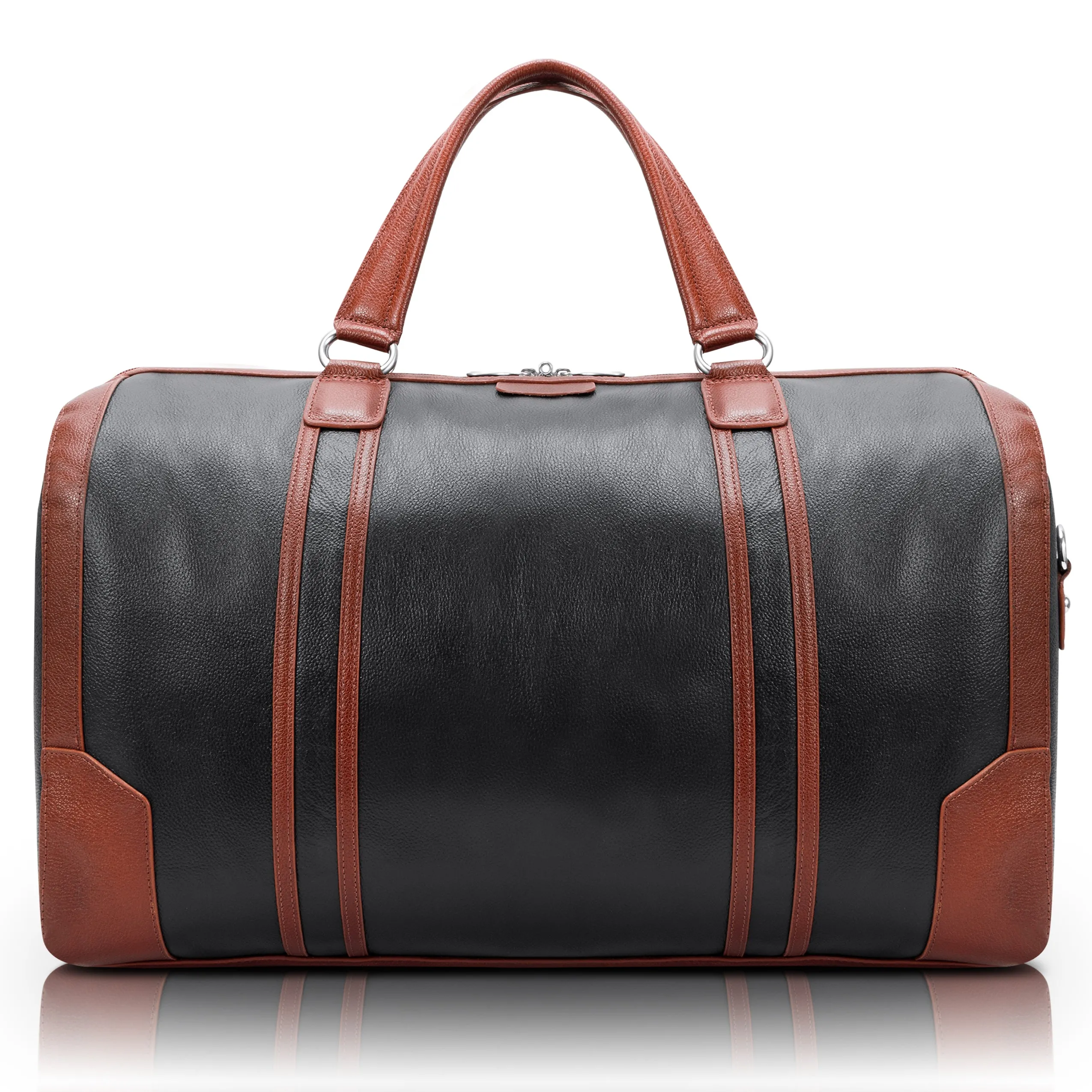 KINZIE | Leather Two-Tone Carry-All Tablet Duffel