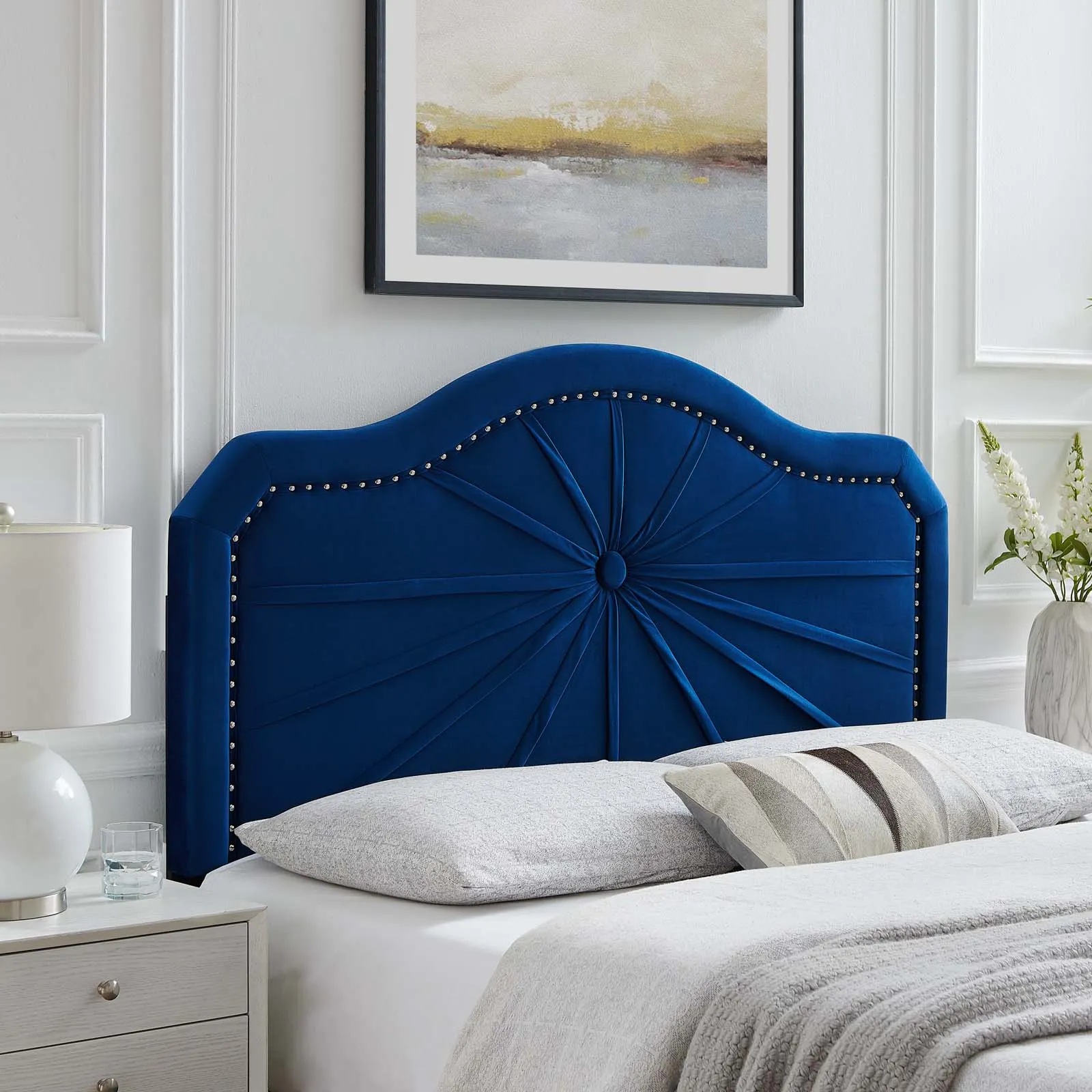 Kristin Pleated Performance Velvet Headboard