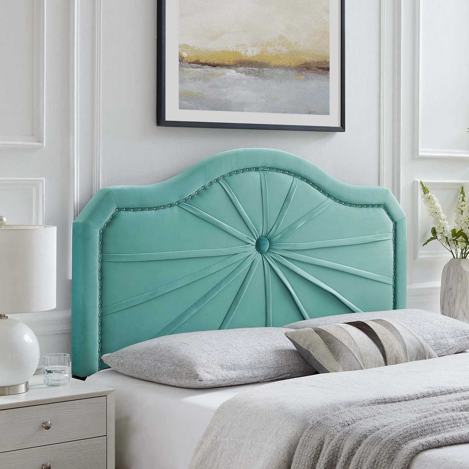 Kristin Pleated Performance Velvet Headboard