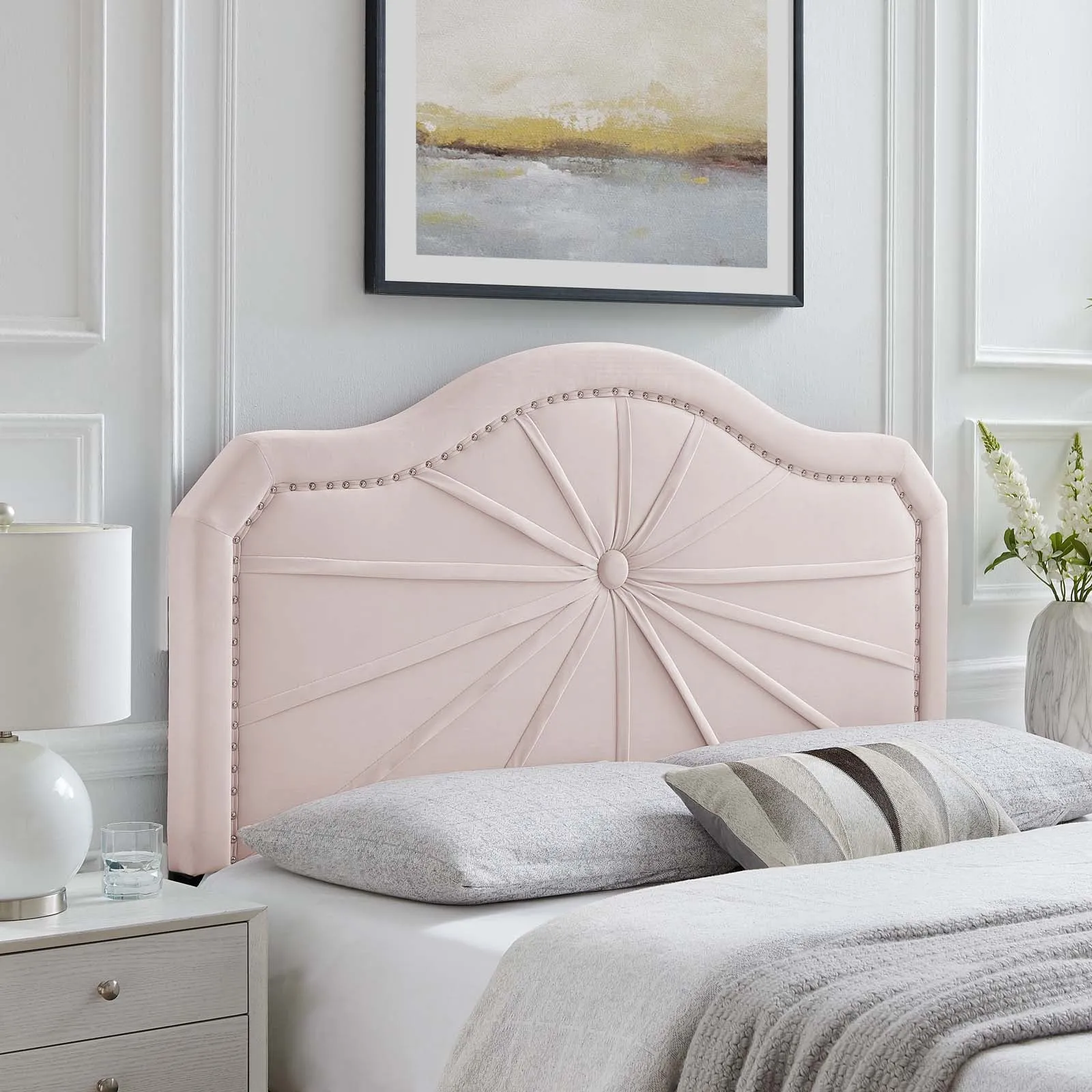 Kristin Pleated Performance Velvet Headboard