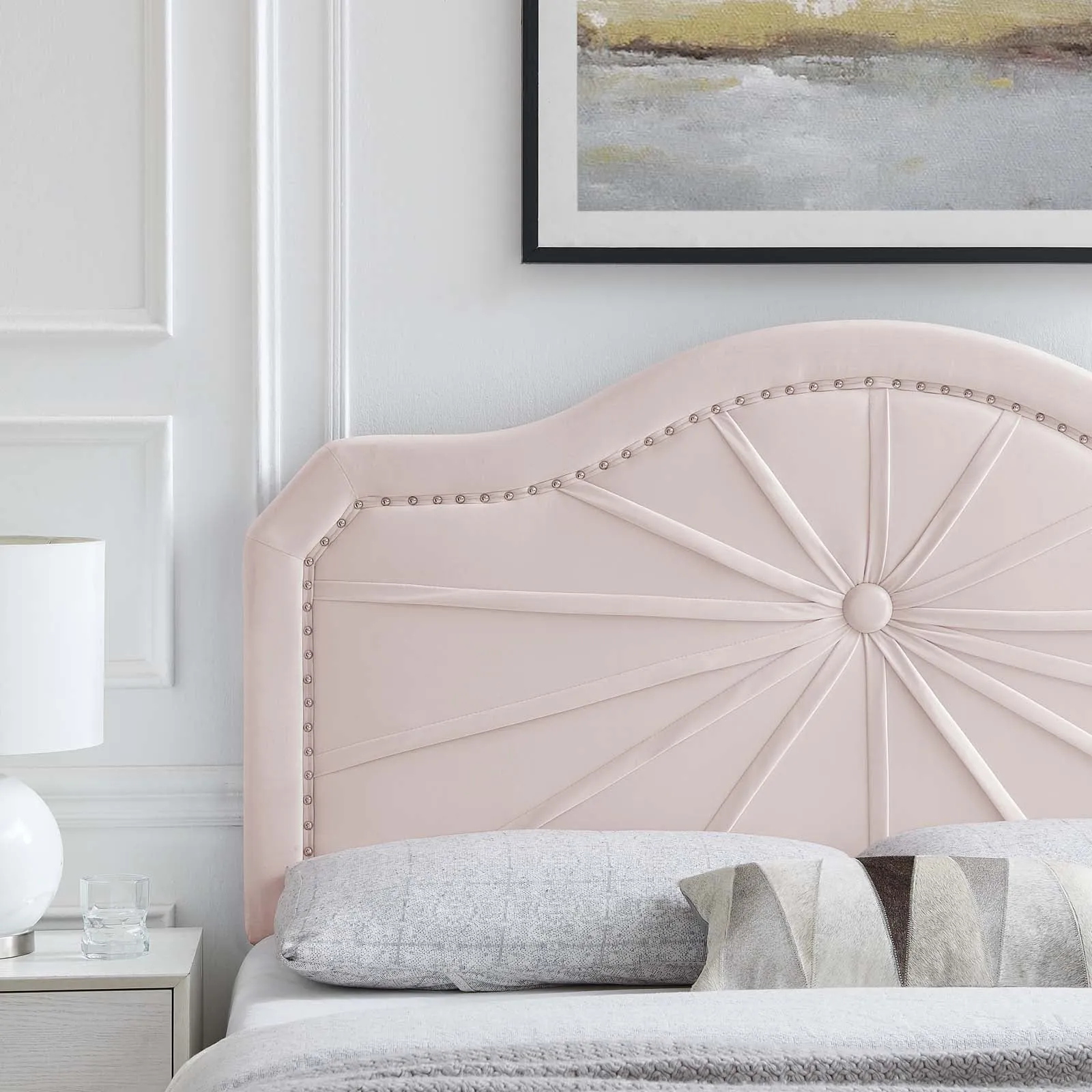 Kristin Pleated Performance Velvet Headboard