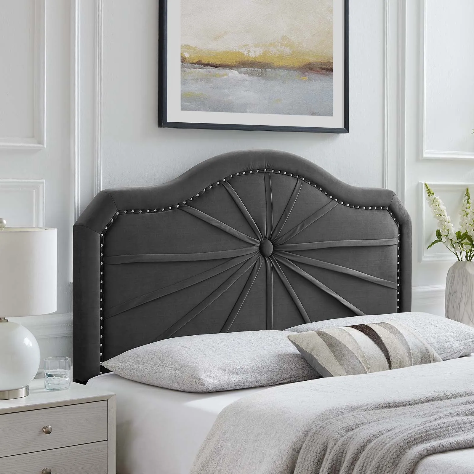 Kristin Pleated Performance Velvet Headboard