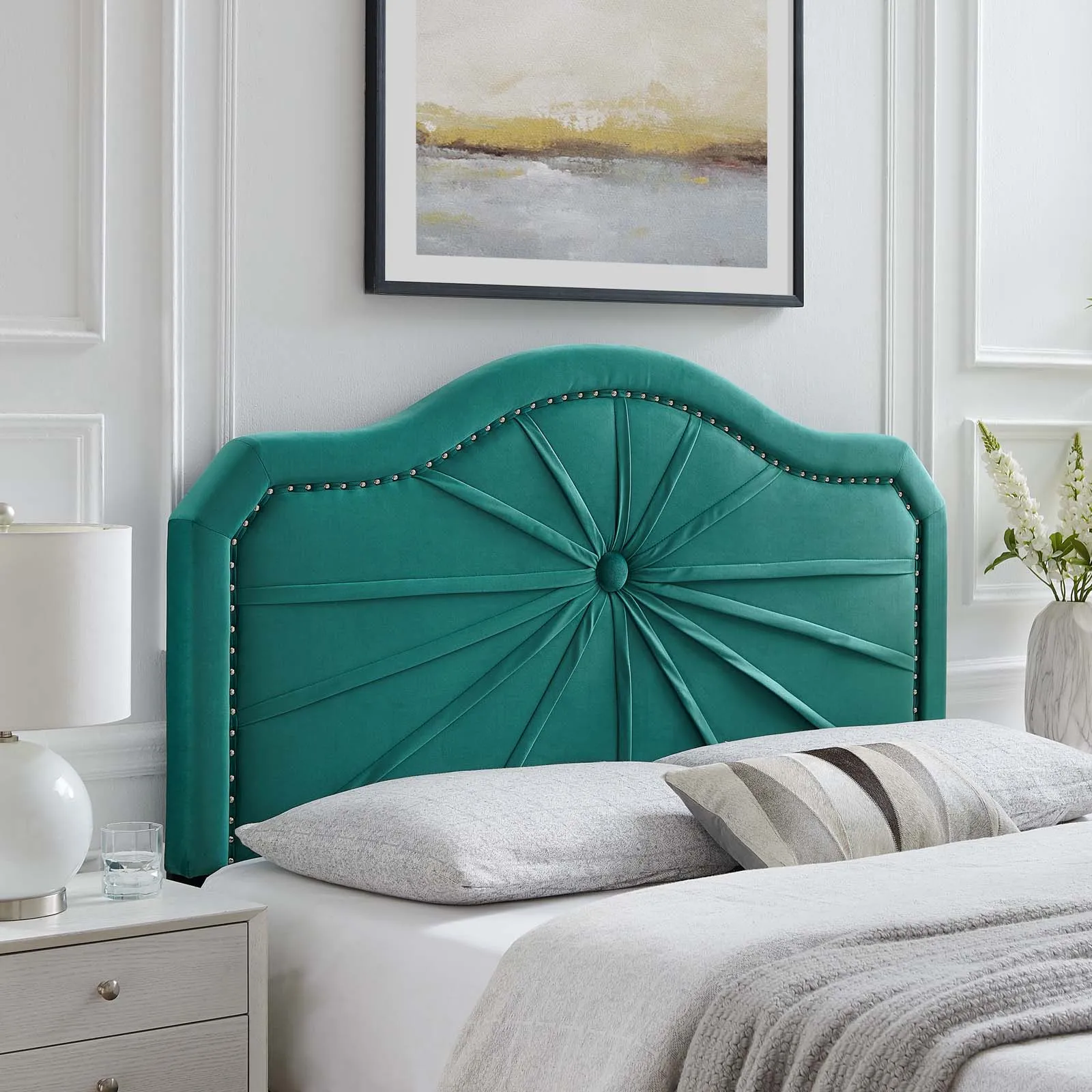 Kristin Pleated Performance Velvet Headboard