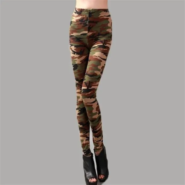 Ladies High Quality Leggings High Elastic Skinny Camouflage