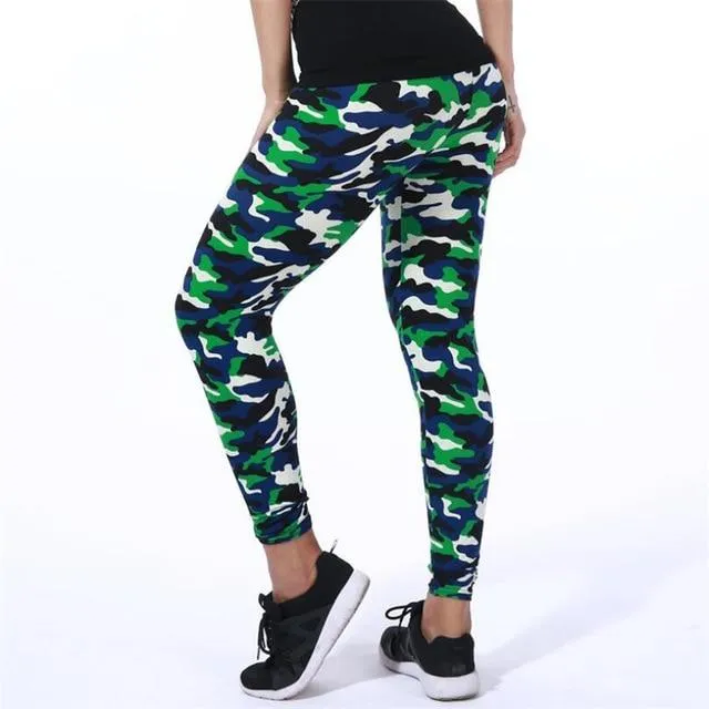 Ladies High Quality Leggings High Elastic Skinny Camouflage