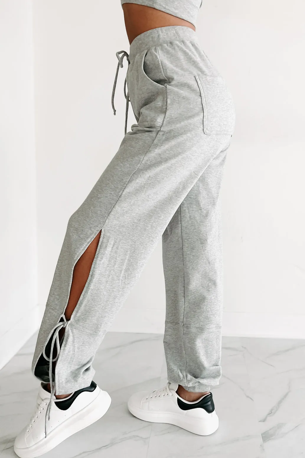 Laid Back Ways Two Piece Jogger Set (Heather Grey)