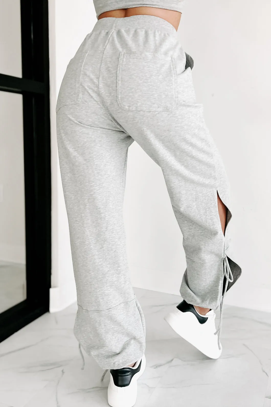 Laid Back Ways Two Piece Jogger Set (Heather Grey)