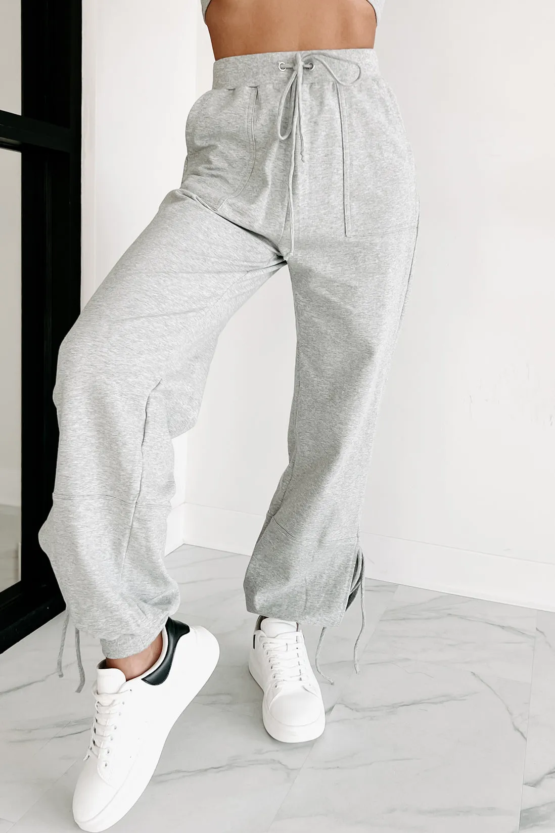 Laid Back Ways Two Piece Jogger Set (Heather Grey)