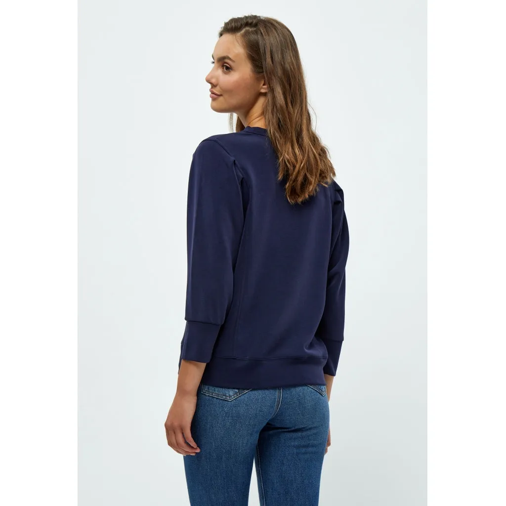 Laila 3/4 Sleeve Sweat - MIDNIGHT NAVY