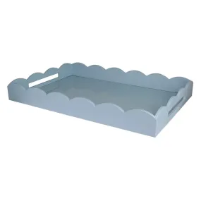 Large Scallop Rectangle Ottoman Tray | Denim