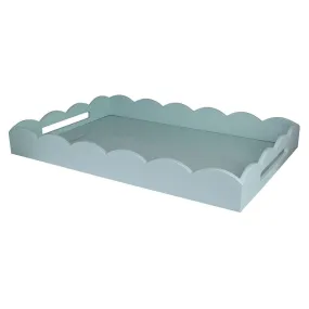 Large Scallop Rectangle Ottoman Tray | Eau De Nil