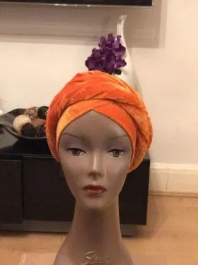 Large Velvet Turban headwraps | Pre made Turban Chemocap