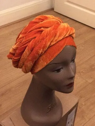 Large Velvet Turban headwraps | Pre made Turban Chemocap