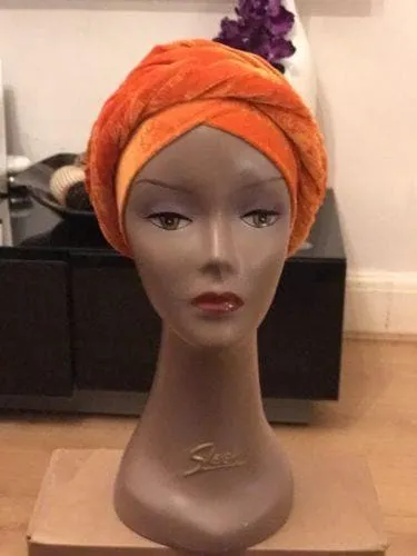 Large Velvet Turban headwraps | Pre made Turban Chemocap