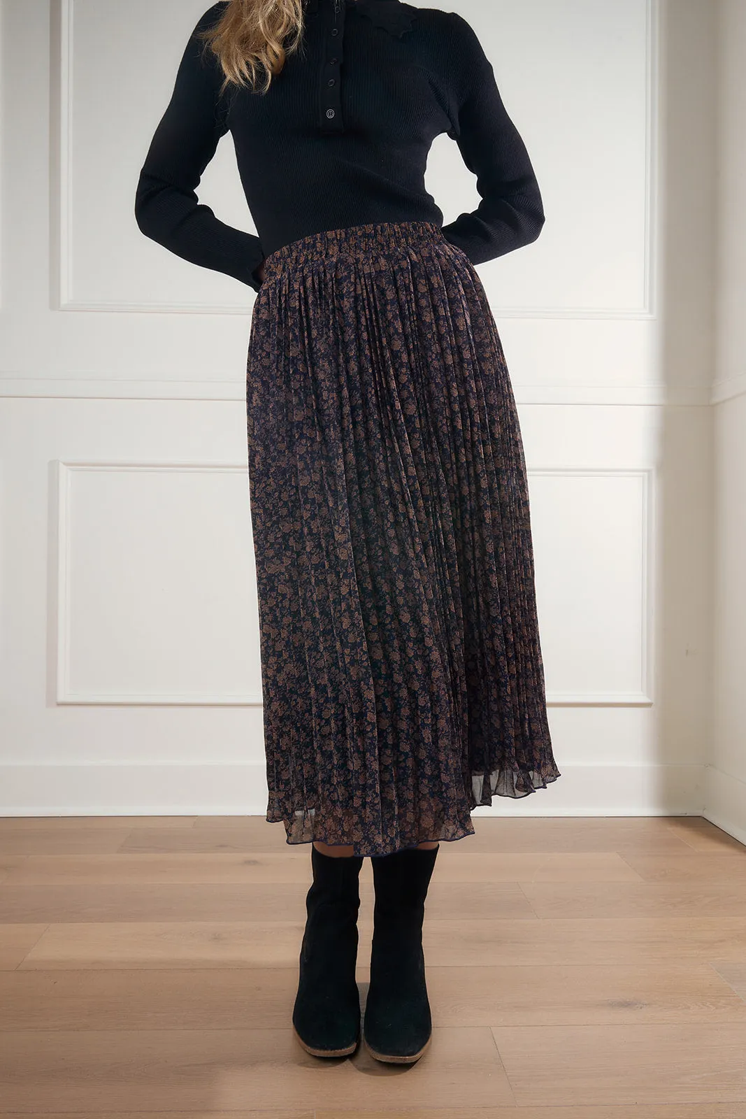 Lennon Floral Print Midi Skirt