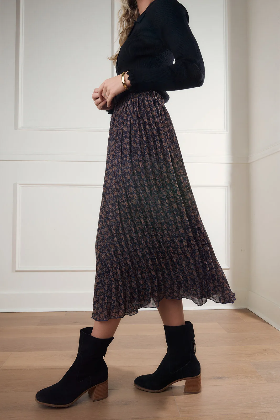 Lennon Floral Print Midi Skirt