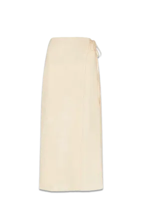 Linen Wrap Midi Skirt