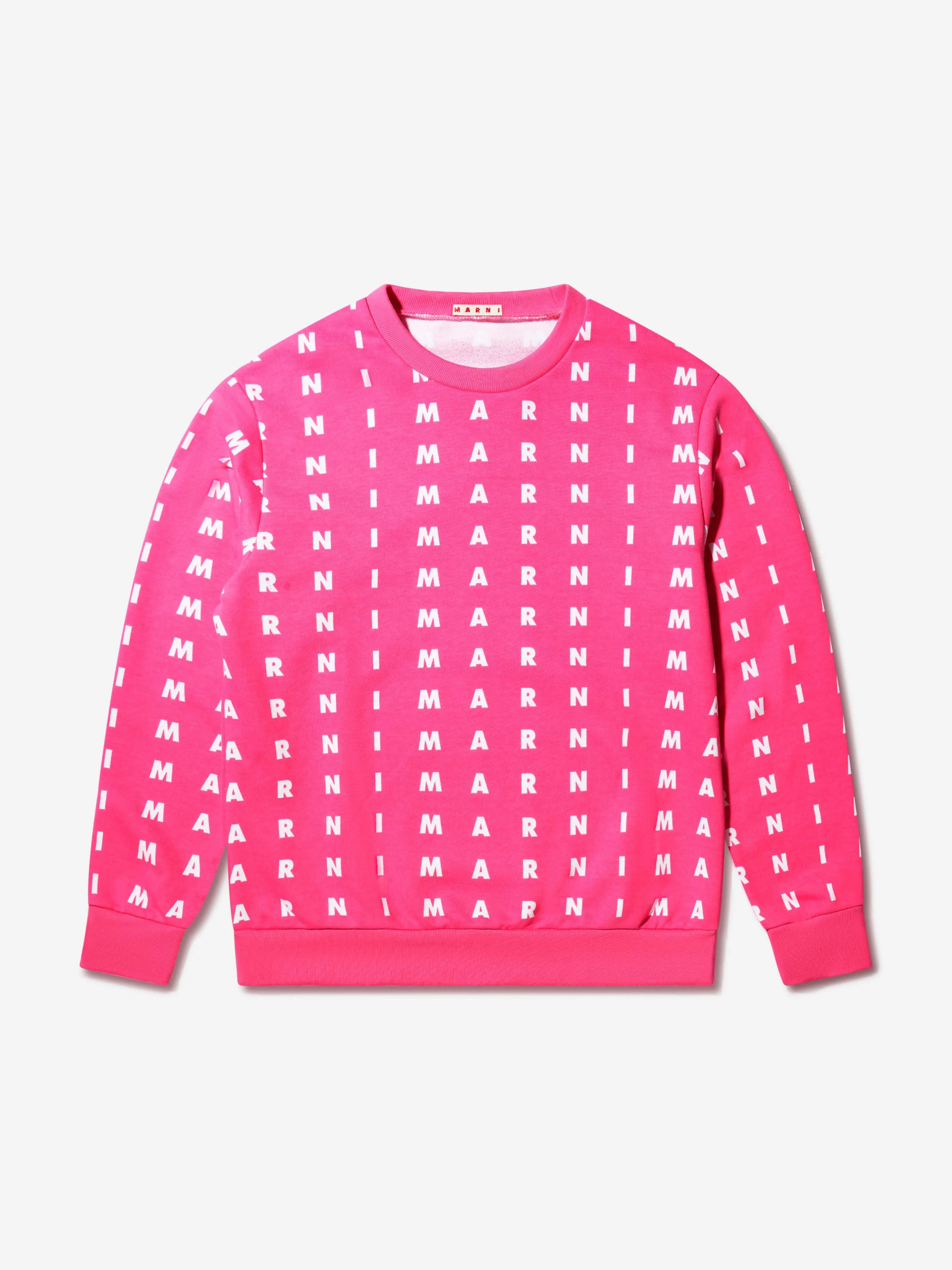 MARNI Girls Logo Print Sweatshirt in Pink