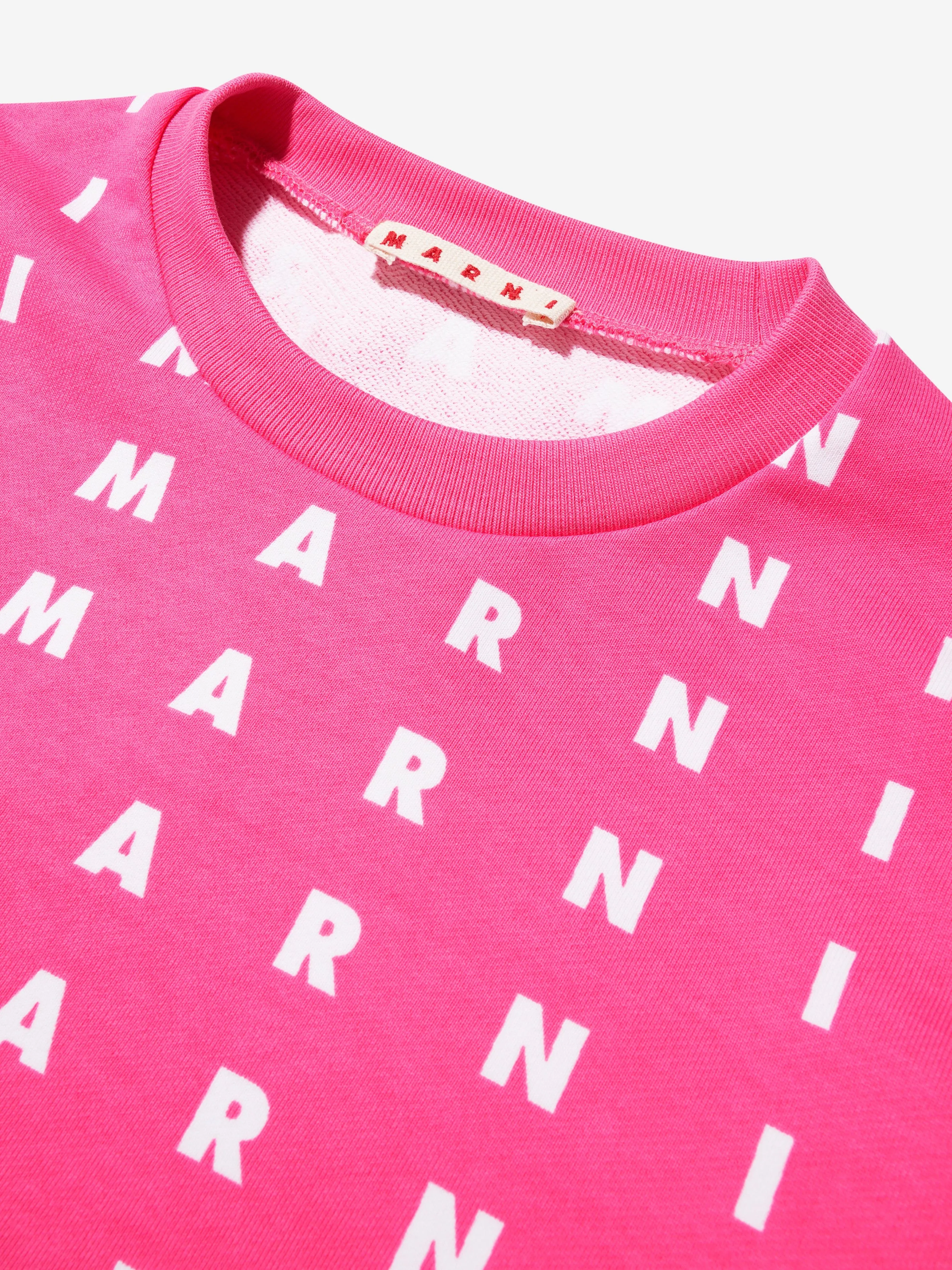 MARNI Girls Logo Print Sweatshirt in Pink