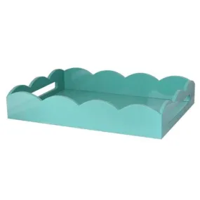 Medium Scallop Rect Tray | Turquoise