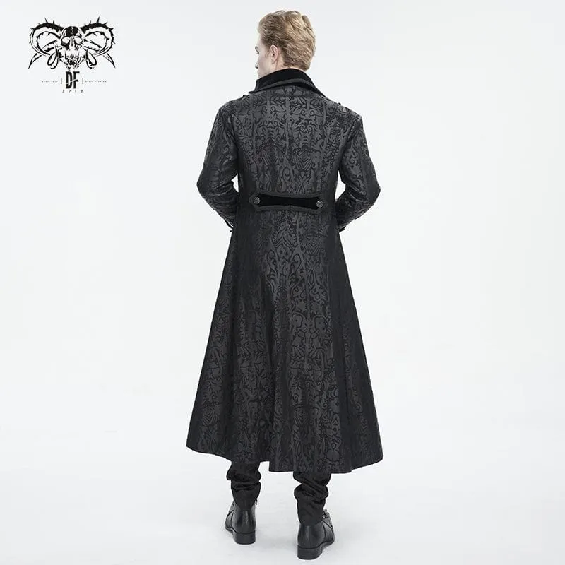 Men's Gothic Stand Collar Totem Printed Coat