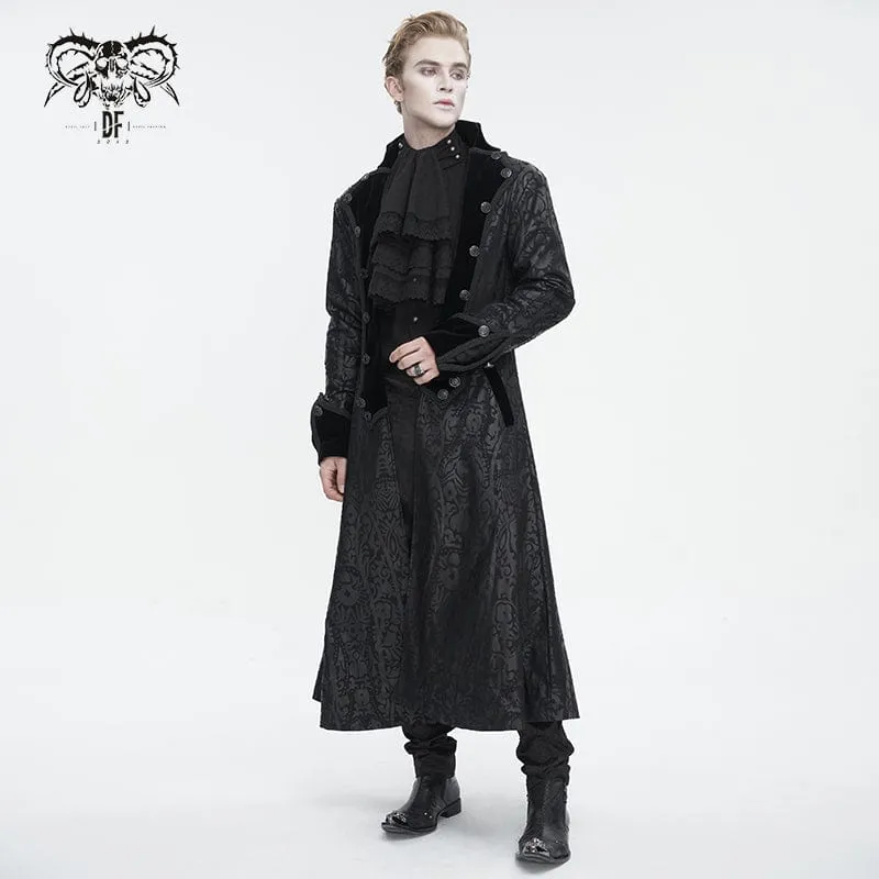 Men's Gothic Stand Collar Totem Printed Coat