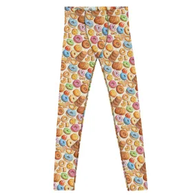 Men's Leggings with Donuts, Dance Leggings, Workout, Festival, Colorful, Gym Leggings, Mens Cycling, Printed Leggings, Yoga Pants