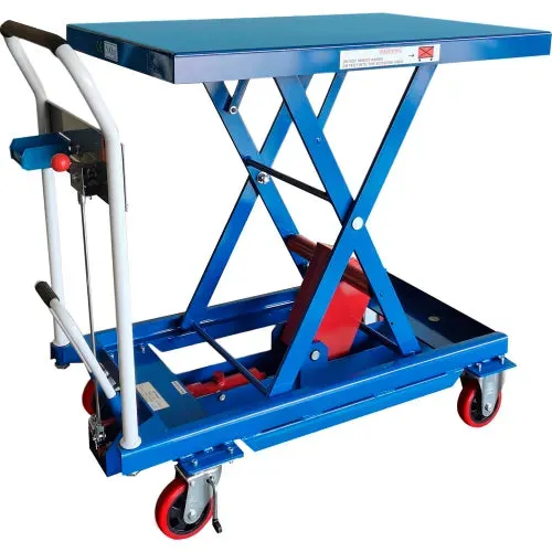 Mobile Scissor Lift Table with Hook-on Bin - 1100 Lb. Cap. 36 x 24 Platform