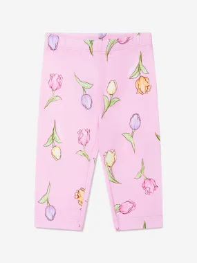 Monnalisa Baby Girls Tulip Print Leggings In Pink