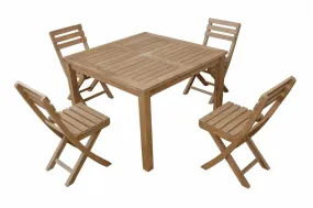 Montage Alabama 5-Piece Dining Set, w/Foldable Chairs, Delivered Free In 5-9 Working Days.