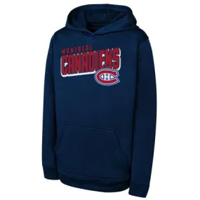 Montreal Canadiens NHL Outerstuff Youth Navy Cyber Punk Performance Pullover Fleece Hoodie