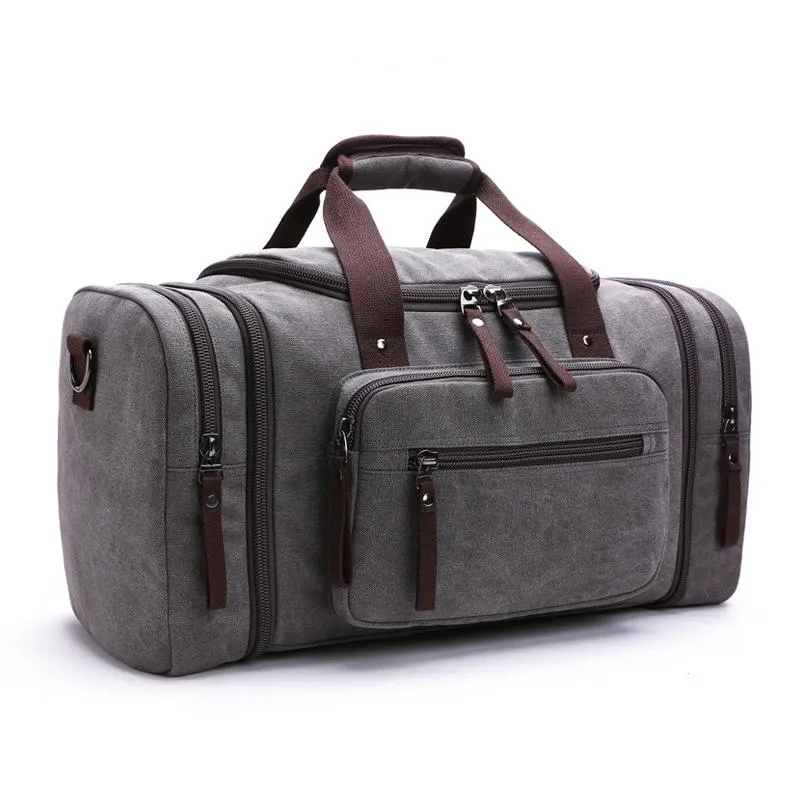 MRoyale™ Men's Canvas Expansion Duffle Weekend Travel Bag