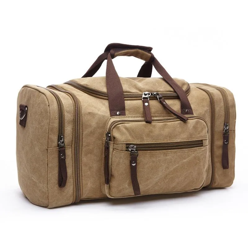 MRoyale™ Men's Canvas Expansion Duffle Weekend Travel Bag