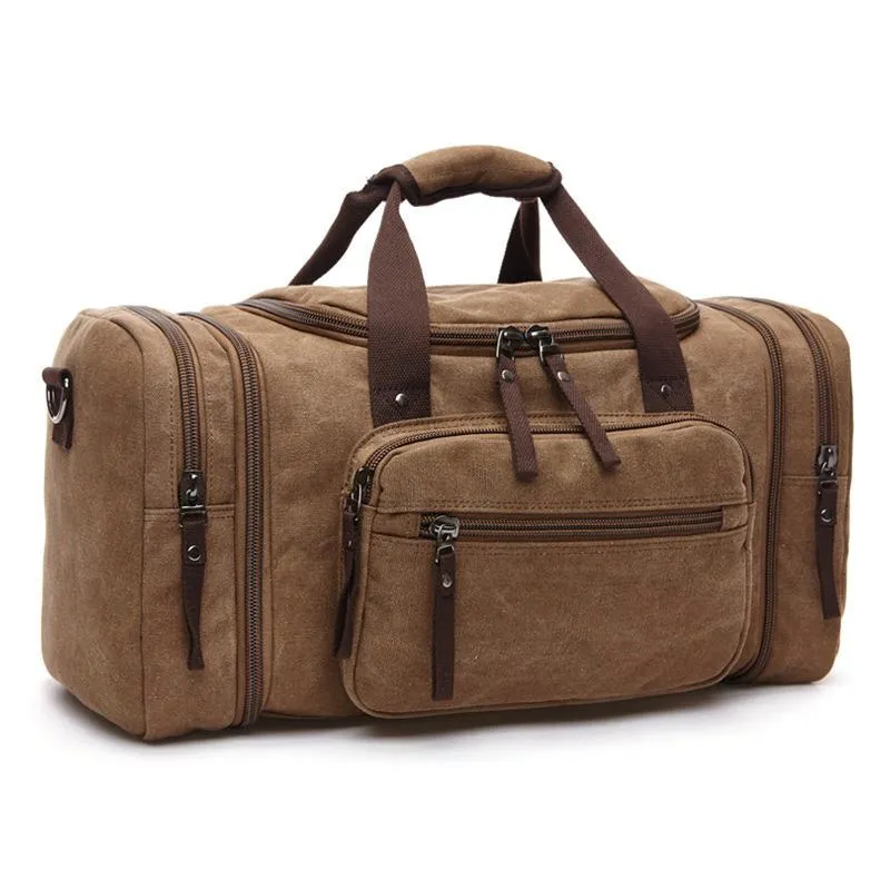 MRoyale™ Men's Canvas Expansion Duffle Weekend Travel Bag