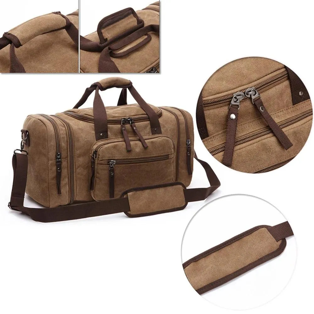 MRoyale™ Men's Canvas Expansion Duffle Weekend Travel Bag