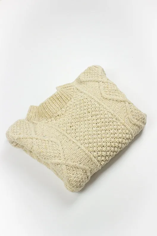 Natural Aran Hand-Knit Jumper