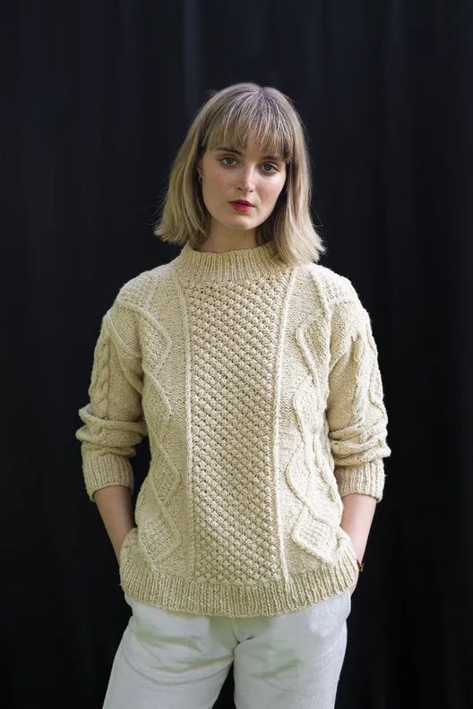 Natural Aran Hand-Knit Jumper