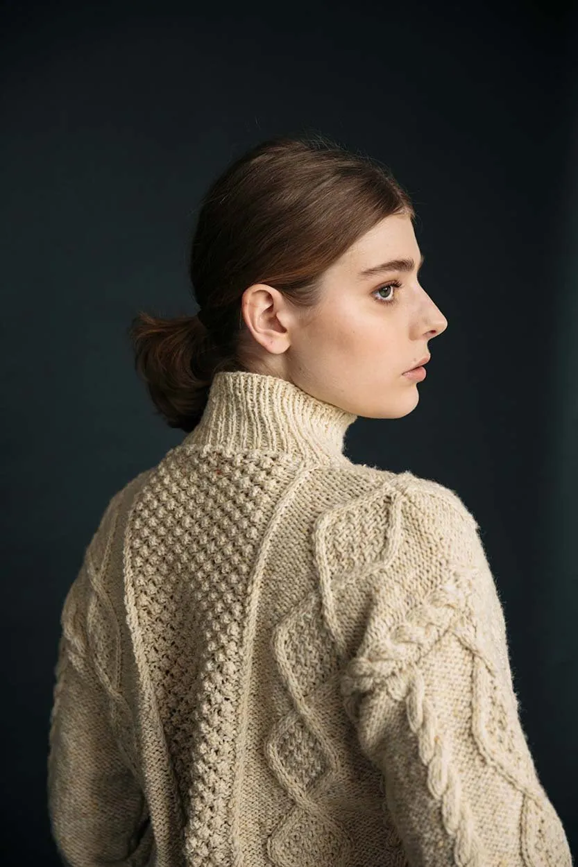 Natural Aran Hand-Knit Jumper