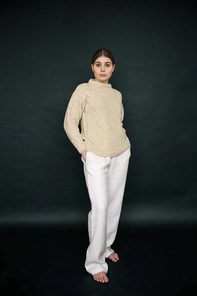 Natural Aran Hand-Knit Jumper