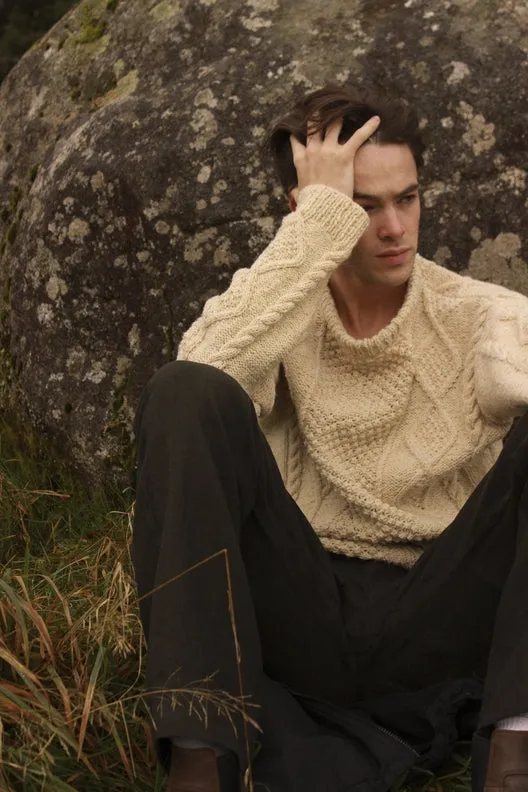 Natural Aran Hand-Knit Jumper