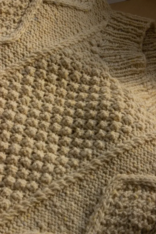 Natural Aran Hand-Knit Jumper