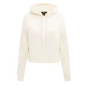 NBA GOLDEN STATE WARRIORS NEUTRAL WOMEN'S CROPPED PO HOODIE (EGGSHELL)