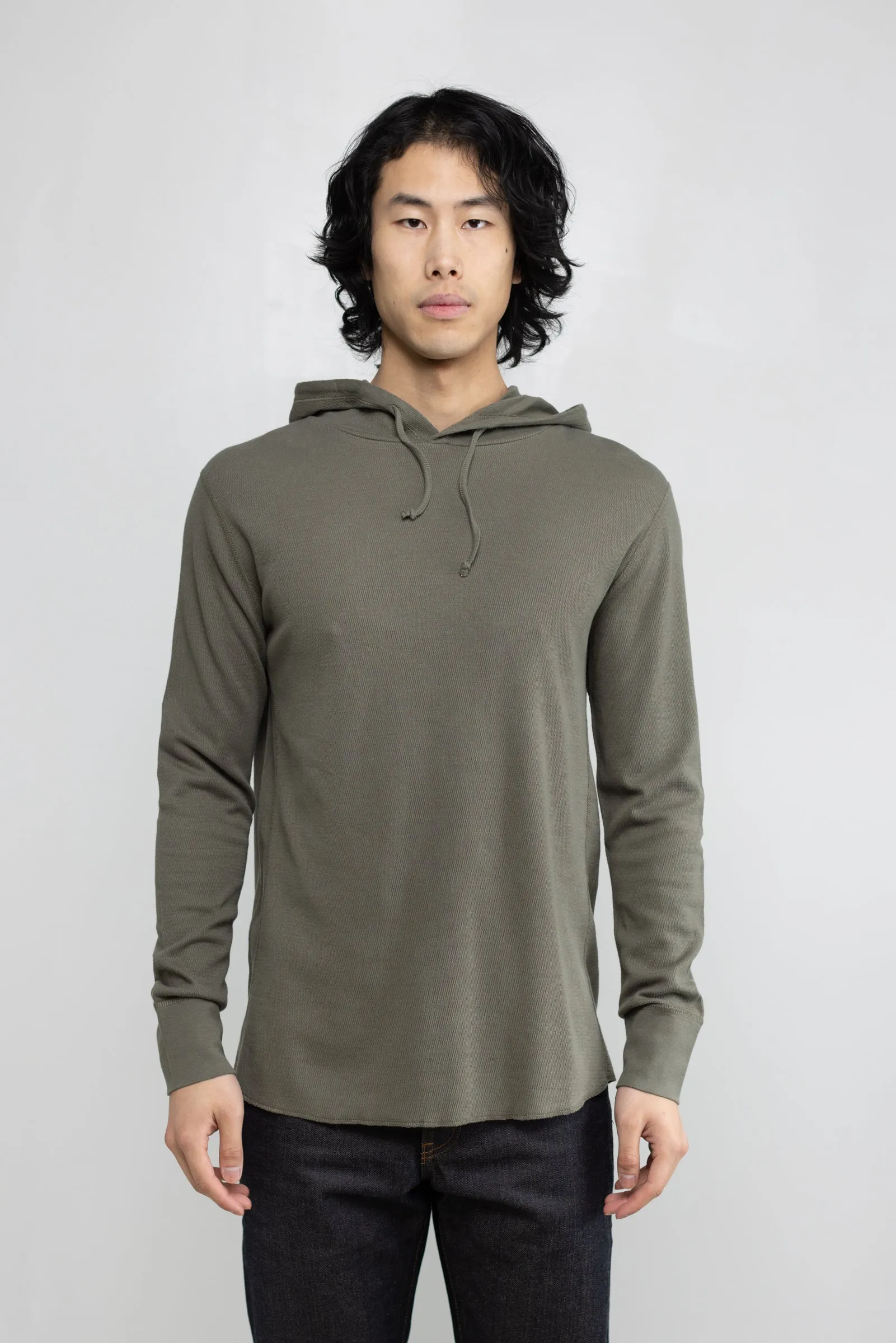 NS2155-7 Mesh Thermal Pullover Hoodie in Army Green