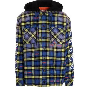 Off-White Arrow Padded Flannel Dusty Blue Jacket