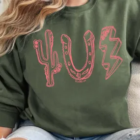 Online Exclusive | Rodeo Roundup Icons Sweatshirt in Army Green