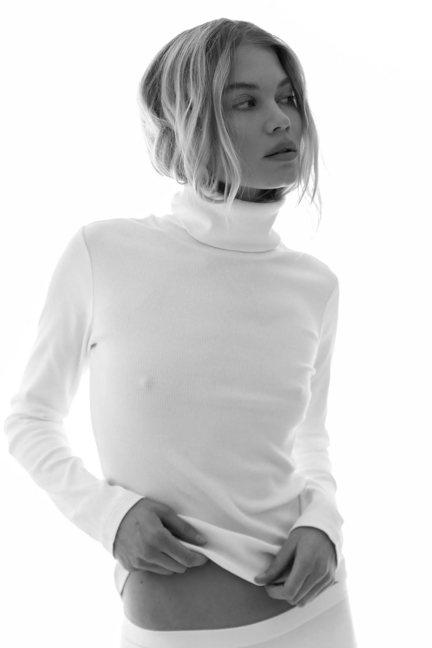 Petra Rib Turtleneck - Ecru