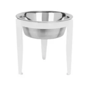 Pets Stop Vision Single Diner Raised Feeder White