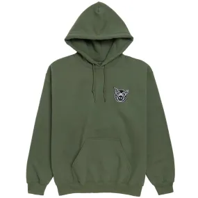 Pig Head Embroidered Hoodie - Army