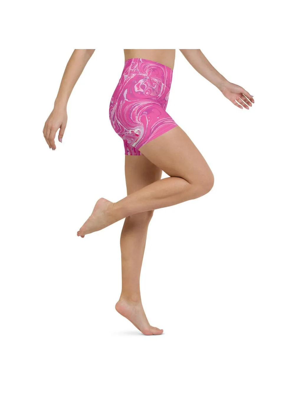 Pink Swirl Yoga Shorts