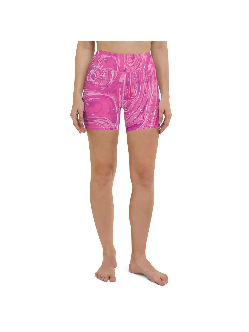 Pink Swirl Yoga Shorts